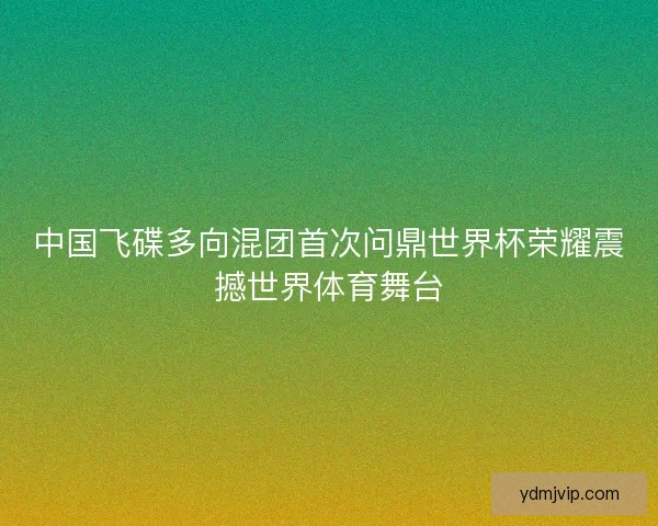 中国飞碟多向混团首次问鼎世界杯荣耀震撼世界体育舞台